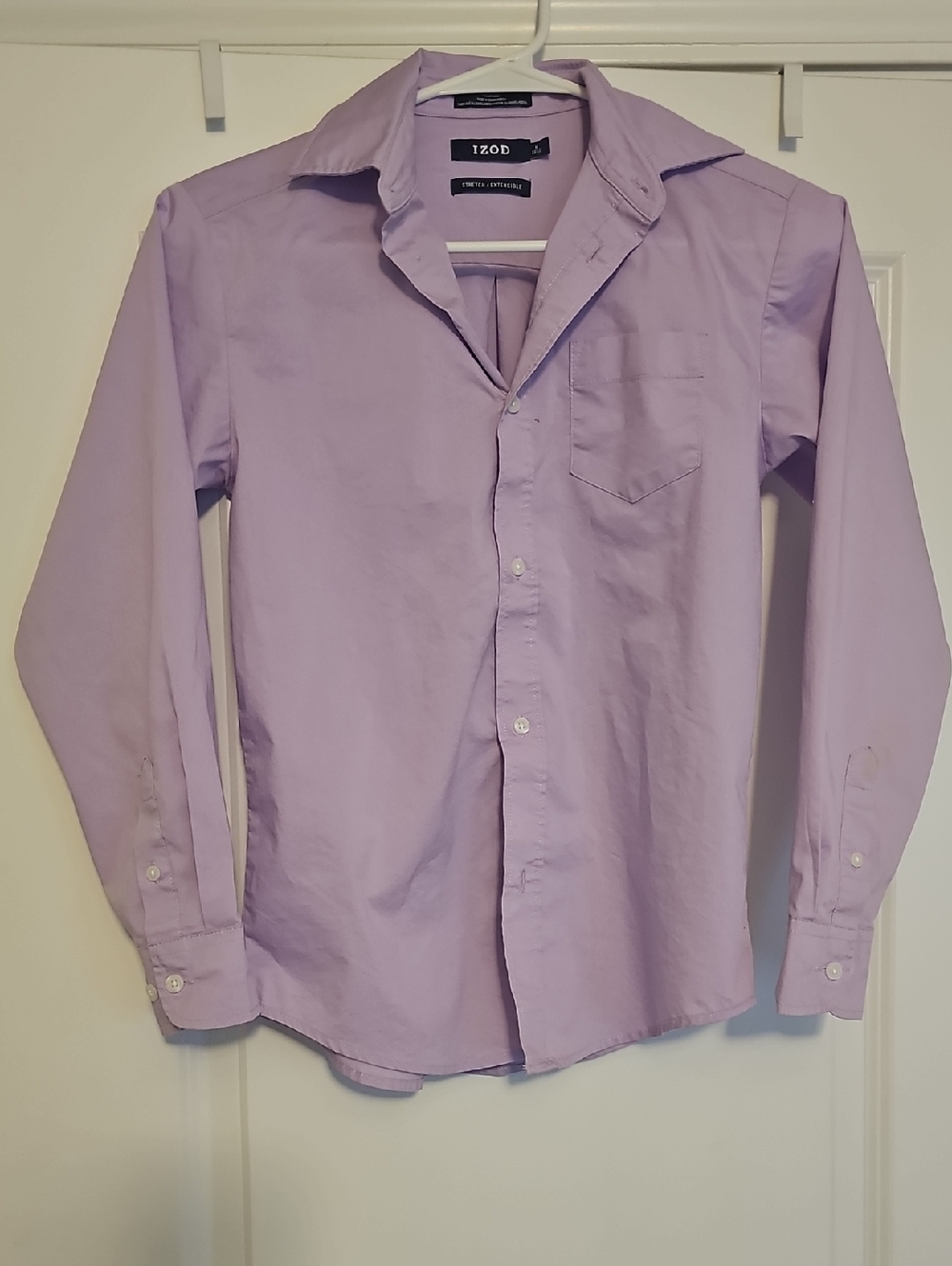Izod Big Boys Light Lavender Button-Down Dress Shirt